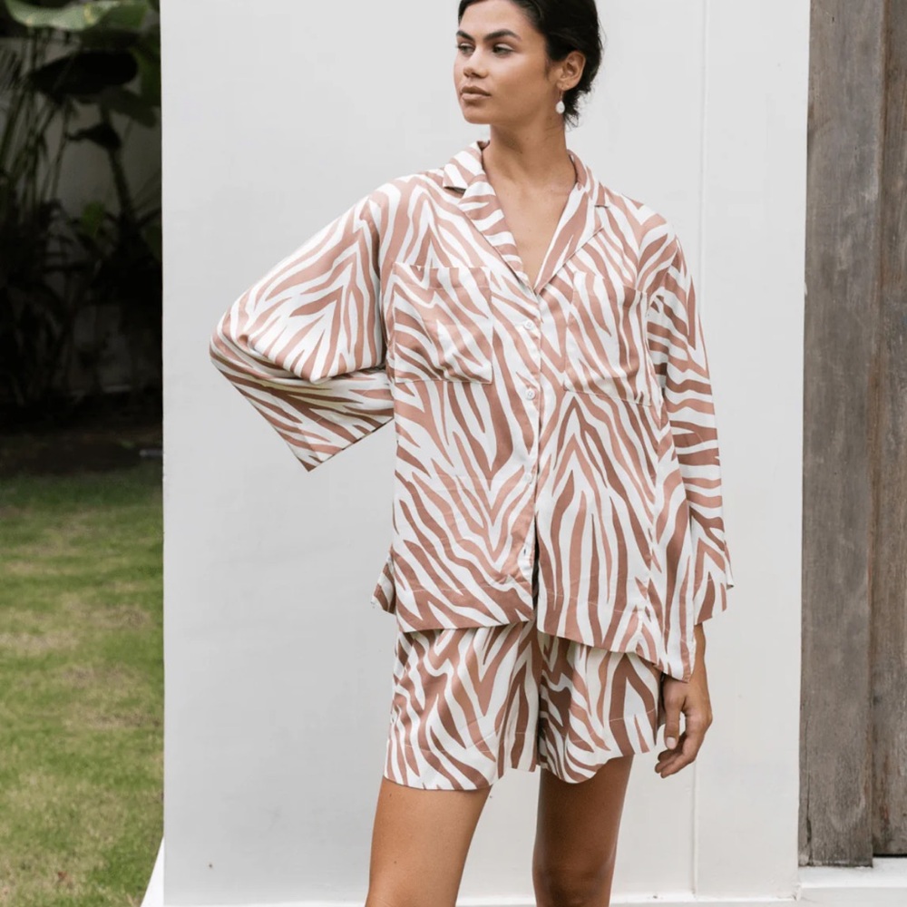 Stylish Zebra Print Women's Sleepwear Set